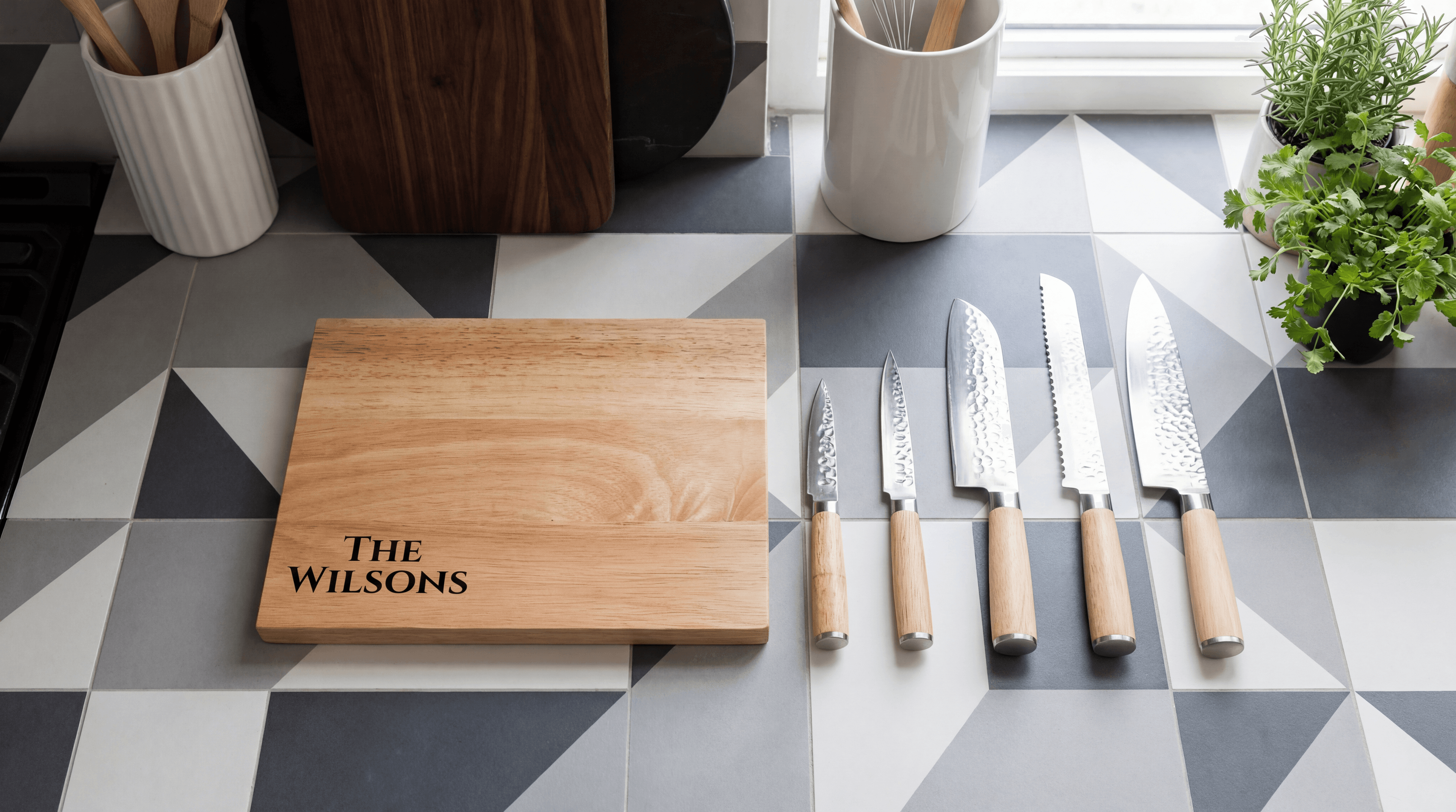 Magnetic Knife Board & Set