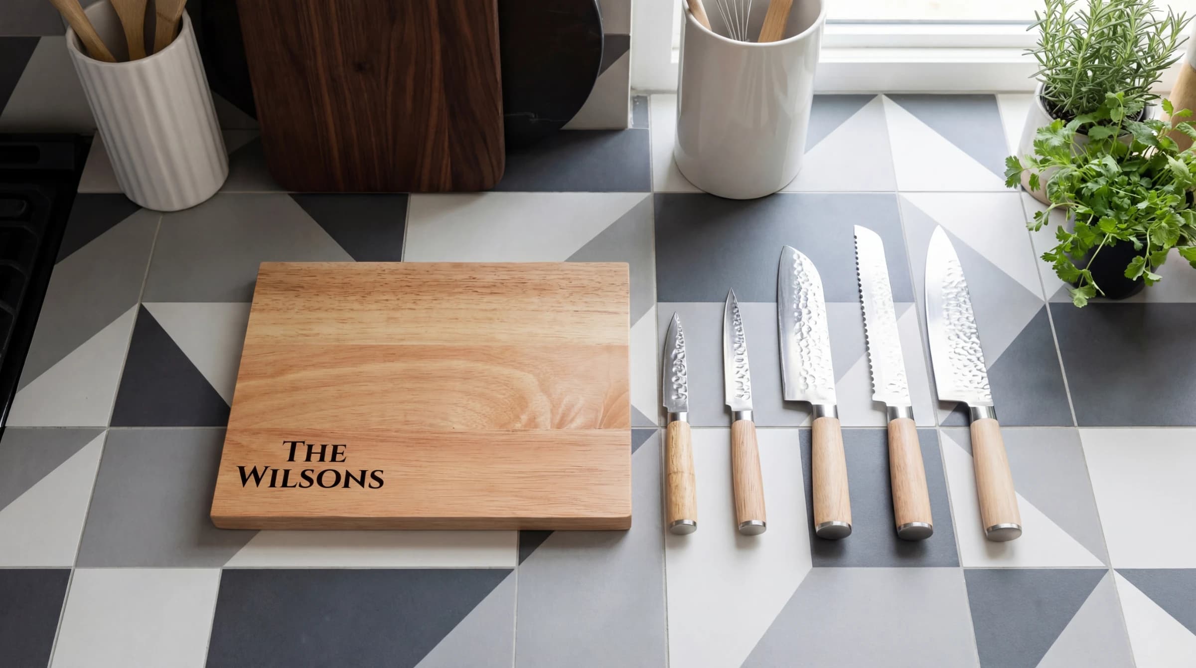 Magnetic Knife Board & Set